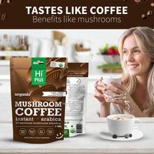 HiPlus Organic Mushroom Coffee Powder, Instant 10-In-1 With Lion's Mane, Birch And Reishi Mushrooms To Support Immune Health And Focus, 80 Servings - 1 túi 200g - Xem 6