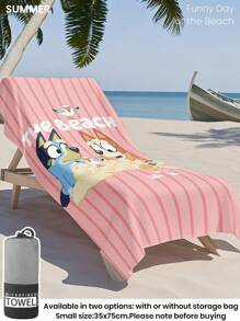 Bluey 1 件蓝色沙滩巾、海鸥和蓝色图案游泳巾、浴巾、时尚风格沙滩巾、超强吸水浴巾，适用于浴室、游泳、健身、瑜伽、柔软舒适的超细纤维毛巾、轻便便携、防风防晒、防沙，适合夏季旅行、度假浴室装饰，建议常规尺寸和更大尺寸，（35 * 75 厘米小尺寸毛巾，建议 150 厘米或以上） - 彩色 - 查看 3