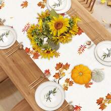 1/25 piezas Tema de otoño, Camioneta y calabazas, Mantel de mesa de lino con estampado de hojas de arce, Adecuado para fiestas, cumpleaños, decoración de cocina y comedor, decoración de muebles y textiles para el hogar. Es una decoración del hogar multiusos adecuada para todas las temporadas, perfecta para decoraciones de fiestas y festivales, y también un excelente regalo para padres y amigos. - MZQ-008 - Ver 11