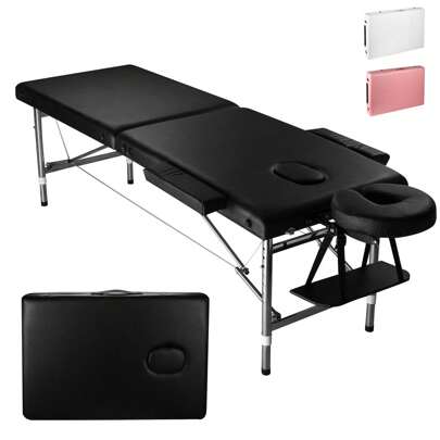 Massage Table Portable Folding, Adjustable Height Beauty Couch With 2 Sections, Lightweight Therapy Bed For Tattoo, Facial, Physiotherapy Or Salon Use, Foldable Treatment Table For Home Or Travel