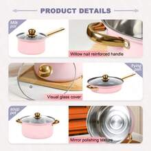 12-Piece Stainless Steel Cookware Set-Wire Handle Pot Set Stainless Steel Wire Handle Milk Pot Stainless Steel Soup Pot Steamer Set With Glass Lids, Versatile Kitchen Pots And Pans Collection