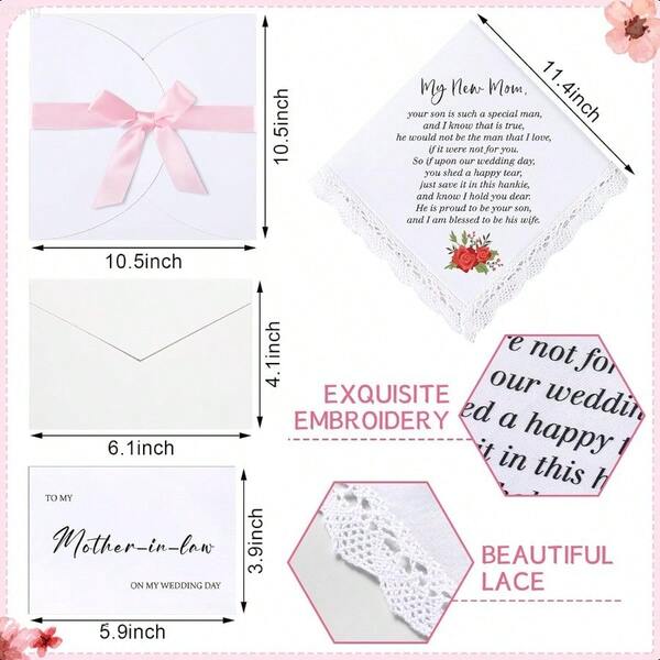 Sherr Wedding Handkerchiefs Mother Of The Bride  Gifts From Daughter Son Wedding Day Card Wedding Gifts