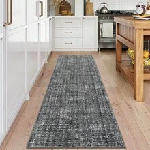Modern Washable Solid Kitchen Printed Area Rug Easy To Clean Home Aesthetic Decor Carpet Stain Resistant Non Shedding Floorcover Low Pile Thin Soft Entrance Runner Rug Non Slip Bordered Mat Throw Rug For Living Room Dinning Room Bathroom Bedroom Laundry - 深灰色 - 查看 1