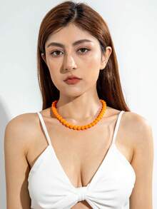 imoli 1 chiếc vòng cổ bằng nhựa thời trang phong cách Bohemian cổ điển lấy cảm hứng từ dopamine dành cho nữ, phù hợp để đeo quanh năm, làm quà tặng cho kỳ nghỉ ở bãi biển (kích thước hạt cườm, hạt và ngọc trai thủ công có thể thay đổi đôi chút) - Nhiều màu - Xem 17