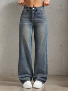 Girls' Loose Multi-Pocket Denim Jeans