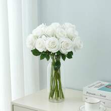 1/5/10pcs 20.07in Romantic Artificial Roses Flowers Flannelette Roses Fake Plants, Flower Bouquet, For Home Decor, Wedding Decorations, Fall Decor, Autumn Decor, Room Decor, Kitchen Accessories, Dining Room, Bedroom Decor, Bathroom Accessaries, Party Decorations, Halloween Decor, Christmas Decoration, New Year Decoration, Bride Holding Flower, Campus Decorations, Garden Accessories Outdoor