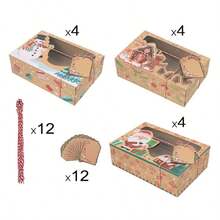 3/6/9/12PCS Christmas Gift Box Set With A PVC Transparent Window, Rectangular Storage Box For Cookies And Candies, Made Of Kraft Paper, Featuring A Gingerbread House Design, Perfect For Holiday Party Favors And Home Decor Storage Christmas Christmas Decorations Christmas Pajamas Christmas Gifts Christmas Decor