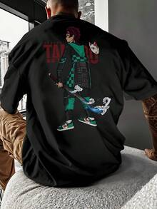 Kimetsu No Yaiba Tanjiro Haori  Chess Oversized T-Shirt REF 7217 VEST NERD - 黑色 - 查看 7