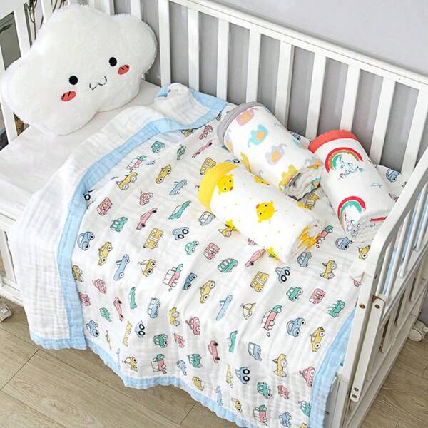 Manta para bebé, edredón ligero de verano, toalla de baño de gasa de 6 capas de alta densidad y borde ancho, manta de envolver para recién nacidos, edredón de aire acondicionado para niños, manta de toalla de baño multifuncional