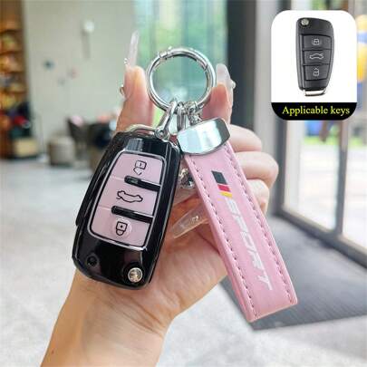 1 szt. TPU etui ochronne na kluczyk samochodowy składany do Audi A1 A3 A6 A6L Q2 Q3 Q7 TTS R8 S6 RS3 akcesoria