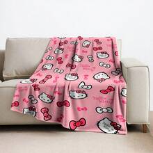 1pc Sanrio Hello Kitty Printed Throw Blanket, Lightweight All Season Blanket Suitable For Gifting To Friends And Family, Party Decor, Sofa, Bedroom And Living Room Home Decor, Leisure And Travel/Camping