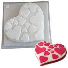 Molde Para Gelatina En Forma de corazón con corazoncitos 14 de febrero