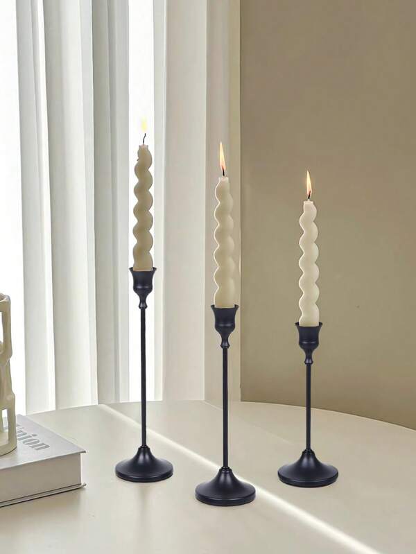 1Pc/1 Set Delicate And Elegant Metal Cone Candle Holder, Romantic European Style Candlestick Holders For Romantic European Candlelight Dinner, Wedding Decoration, Four Seasons Candle Holder, Table Center Decoration, Home Decoration, Holiday Party Decoration, Holiday Party Decoration, House Party Decoration,