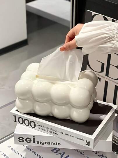 1 pezzo Portafazzoletti in plastica, portafazzoletti di colore solido minimalista, adatto per camera da letto, soggiorno, auto, accessori per la decorazione della casa e il bagno
