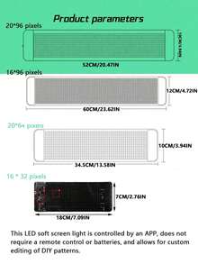一套车载柔性LED挡风玻璃显示屏，带动画闪烁恶魔眼，APP控制，USB供电，可自定义效果，无需电池