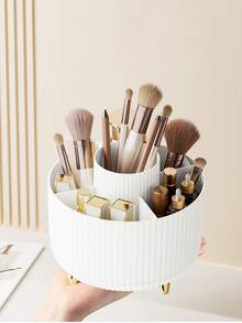 360 Degree Rotating Makeup Organizer Box, Large Capacity Desktop Skincare Products Storage Rack For Home, Kitchen, Bathroom, Vanity, Divided Compartments For Pencils, Eyeshadow, Lipsticks, Pens, Office Supplies, Back To School, Dorm