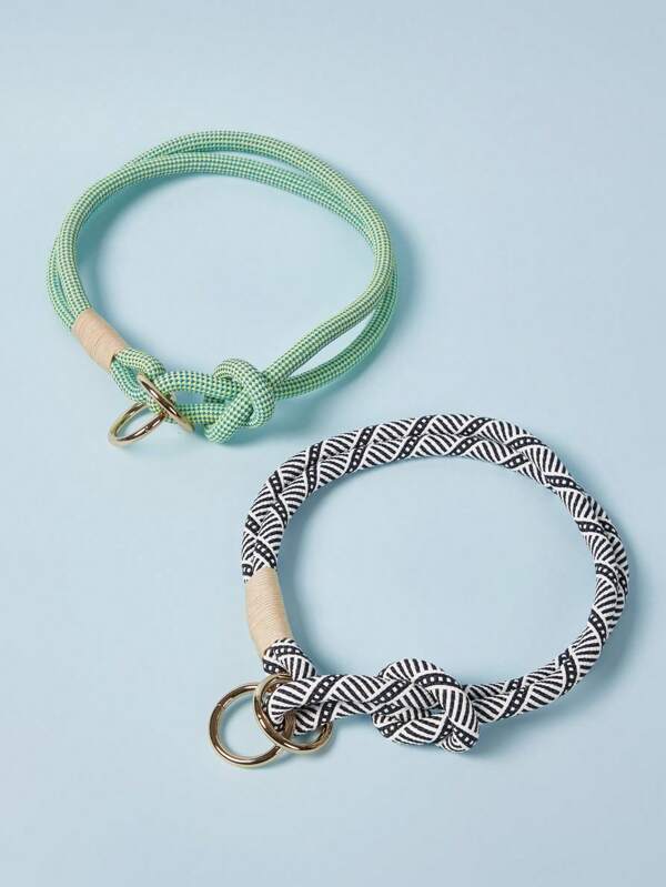 PETSIN 1pc Coleira de animal de estimação feita à mão com fivela metálica, tamanho de pescoço ajustável, adequada para cães pequenos/médios/grandes, coleira de treinamento de corrida ao ar livre