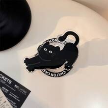 1 pieza Soporte magnético para teléfono con diseño de gato negro personalizado, compatible con carcasas magnéticas de Apple, Honor, VIVO, OPPO, de fuerte adherencia, ajustable, de diseño minimalista y portátil para escritorio, unisex
