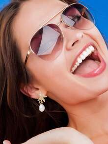 1 Pair Of Women's Starfish Pearl Earrings, Gold Shell Starfish Earring, Thick Pendant Earrings, Suitable For Summer Beach Swing Jewelry. Women's Starfish Pearl Earrings, Gold Shell Starfish Earring, Thick Pendant Earrings, Suitable For Summer Beach Swing Jewelry - Vàng - Xem 8