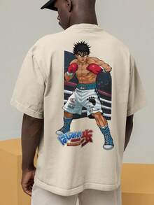 Oversized T-Shirt Hajime No Ippo Boxe Fight Makunouchi Takamura REF 7218 VEST NERD - Màu Khaki - Xem 9
