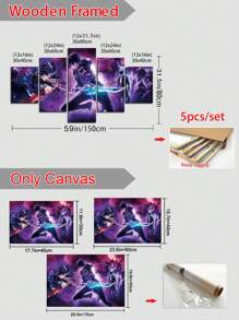 1/5pcs Anime Wall Art With Frame- Anime Solo Leveling Posters Canvas Posters Decorative Room Aesthetic Bedroom Decor Wall Art Office Home Decor Festival Best Gift For Family Friends
