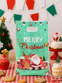 50 pièces Sac cadeau de Noël, sac en plastique Père Noël et renne, décoration de Noël joyeux, fournitures de fête de Noël, petits sacs cadeaux de Noël, sacs d'emballage pour petits articles, fournitures d'emballage de cadeaux pour rassemblement familial, fournitures d'emballage de cuisine, décoration extérieure de Noël, décoration du Nouvel An 2026, sac de décoration de cadeaux de Noël, faveurs de fête