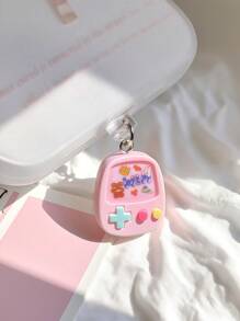 1pc Pink Cartoon Game Console Y2K Style Phone Dust Plug, Suitable For Lightning/Type-C Charging Port Pendant