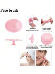 1/3 قطع منظف الوجه، فرشاة تدليك بيضاوية صغيرة محمولة باليد مع شعر مائي، منظف تنظيف عميق، منظف وجه مقشر ومدلك برفق، أداة العناية بالبشرة، أغراض السفر، حفلات الزفاف والأعياد، هدية الأم، المنزل، الديكور المنزلي، هدية عيد الميلاد، هدية الأم