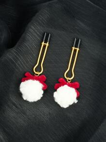 CIZME 1pair Cute Velvet Bow Nipple Cuff For Women For Daily Decoration, Nipple Clamps Body Non-Piercing Nipple Body Clip Adjustable Faux Nipple Ring Body Jewelry