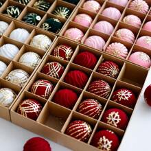 Set de 16 piezas de bolas decorativas navideñas, colgantes de bolas para árbol de Navidad, bolas de Navidad pintadas de terciopelo en caja de regalo, adornos para árbol de Navidad, decoraciones multicolor para árbol de Navidad, corona navideña, guirnalda para decoración navideña