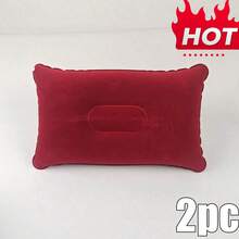 超轻 A4 尺寸充气旅行枕，小方形植绒面料旅行气枕，易于存放，适合露营、居家和办公室睡觉、度假旅行、徒步旅行、午睡、颈部和腰部支撑 - 多色1 - 查看 16