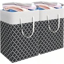 Cesto para Ropa Sucia de 75L, Cesta de Lavandería Plegable de Gran Capacidad, Cesto de Almacenamiento de Ropa con de Cuerda para Alamcenamiento y Organización en Baño y Dormitorio. - P3-Gris Oscuro - Ver 12