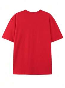 "Y2K Street " Cotton Short-Sleeved T-Shirt: Positive "TRAPVERSITY" Printing+Personalized Pattern, Y2K Retro Style, Pure Cotton Material, Conveying  And Money Attitude. - 紅色 - 查看 2