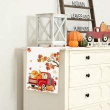 1/25 piezas Tema de otoño, Camioneta y calabazas, Mantel de mesa de lino con estampado de hojas de arce, Adecuado para fiestas, cumpleaños, decoración de cocina y comedor, decoración de muebles y textiles para el hogar. Es una decoración del hogar multiusos adecuada para todas las temporadas, perfecta para decoraciones de fiestas y festivales, y también un excelente regalo para padres y amigos. - MZQ-008 - Ver 12