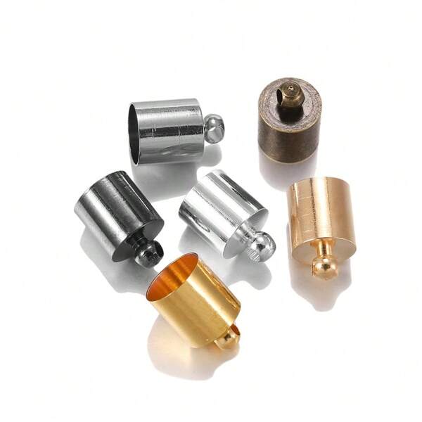 20-50pcs/Lot Round Cord End Caps 3 4 5 6 7 8 9 10 12 Mm Crimp End Stopper Cap Connector For Jewelry Making Bracelet Necklace