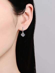 rainonme 1CT*2 Fashion Moissanite Earrings For Women Blingbling Elegant Party S925 Earrings All Seasons Fashionable Classic Wedding Jewelry, High-Quality Women's Jewelry, Ideal Choice For Daily Wear And Vacation, Engagement Wedding Anniversary Birthday Christmas Gifts Special Occasions Day Gift, Sparkling Gorgeous Jewelry, Graduation Seasons Gifts, 2025 Summer Beach Vacation Style Jewelry - 1ct*2 - View 2