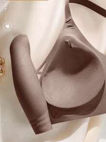 3pcs Seamless Underwire Bras For Large Bust, Lift And Enhance Cleavage, Lightweight And Comfortable, Soft Support Without Rims