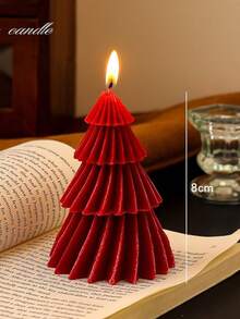 Candele aromaterapiche rosse multiple per decorazione centrale, cilindro ad ingranaggi, candele decorative per albero di Natale, candele sottili natalizie, adatte come decorazione per regali di Natale, regali per donne, regali per amici stretti, decorazioni natalizie per la casa, regali di Natale