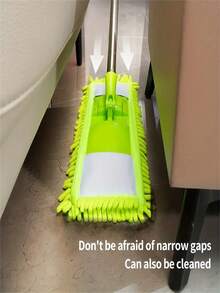 1 件旋转干湿两用 - 雪尼尔平板拖把 - 无需用电，可更换清洁垫，适用于清洁木地板、瓷砖、窗户、厨房、浴室、客厅和卧室，拖把替换垫可水洗重新清洗符合人体工程学设计的拖把 | 雪尼尔清洁垫 - 彩色 - 查看 9