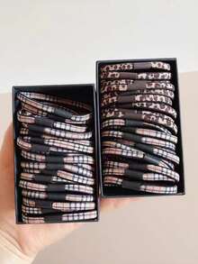 5 buc elastice de păr cu imprimeu leopard, culoare cafea, bentițe groase de înaltă elasticitate, elastice de păr simple și elegante pentru coadă de cal, suporturi pentru coadă de cal, elastice de păr, benzi de cauciuc pentru păr, frânghie de păr, accesorii de păr - Multicolor - Vizualizare 11