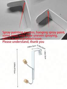 Creative Wooden Double Hooks - Wall Mounted Cabinet Door Hooks That Do Not Require Drilling, Easy To Install Traceless Clothing Hooks, Saving Space. Modern Style Suitable For Bathrooms And Bedrooms - Can Hang Jackets, Hats, Bags, Keys, Towels - Durable Wood And Metal Construction - White - View 7