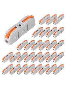 20 件杠杆电线连接器 1 对 1 直列电线连接器 SPL-1 杠杆螺母电线连接器快速连接接头电线连接器用于电路直列接头 - 灰色 - 查看 1