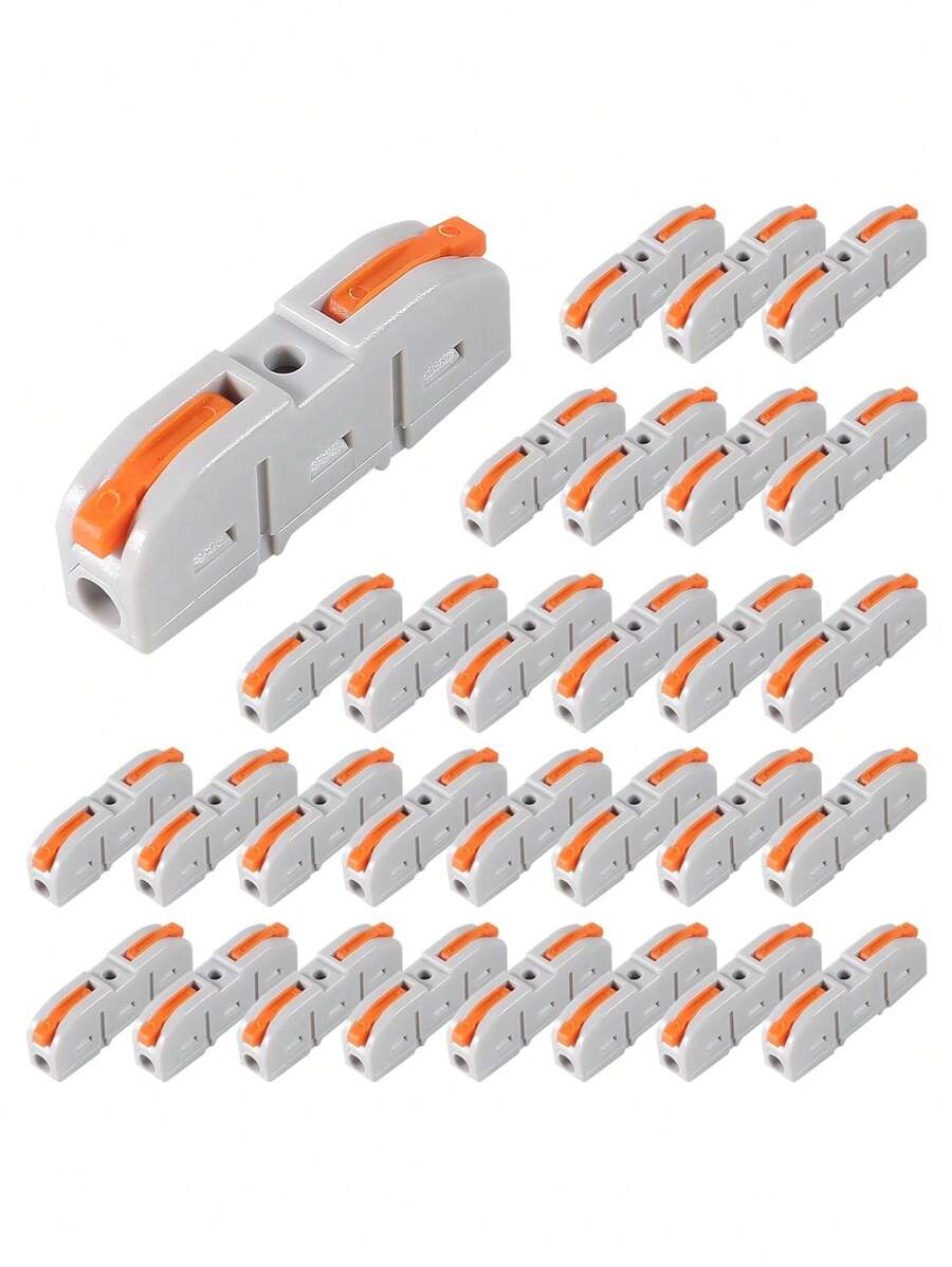 20 件杠杆电线连接器 1 对 1 直列电线连接器 SPL-1 杠杆螺母电线连接器快速连接接头电线连接器用于电路直列接头 - 灰色 - 查看 1