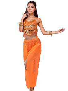 2 Pieces Dance Costume Adult Female Belly Dance Performance Costume National Stage Performance Costume Suit