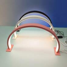 USB Powered Cordless Switch Desk Lamp, Suitable For Handcraft Lighting, Nail Care, Tattoo Decoration, Rainbow Desk Lamp, LED Nail Lamp, Half-Moon Desk Lamp, USB Powered, 3-Color Dimming Button, Suitable For Bedroom Or Study Nail Care And Reading, Living Room Cabinet Decor Lamp, Gift For Friends Or Loved Ones - Multicolor - View 3