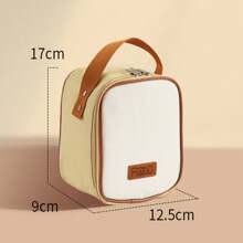 1 pieza Caja de almuerzo térmica portátil con aislamiento de acero inoxidable de doble capa de 500ml y 680ml, taza térmica para sopa, recipientes aislados, lonchera bento con cuchara plegable, útiles escolares