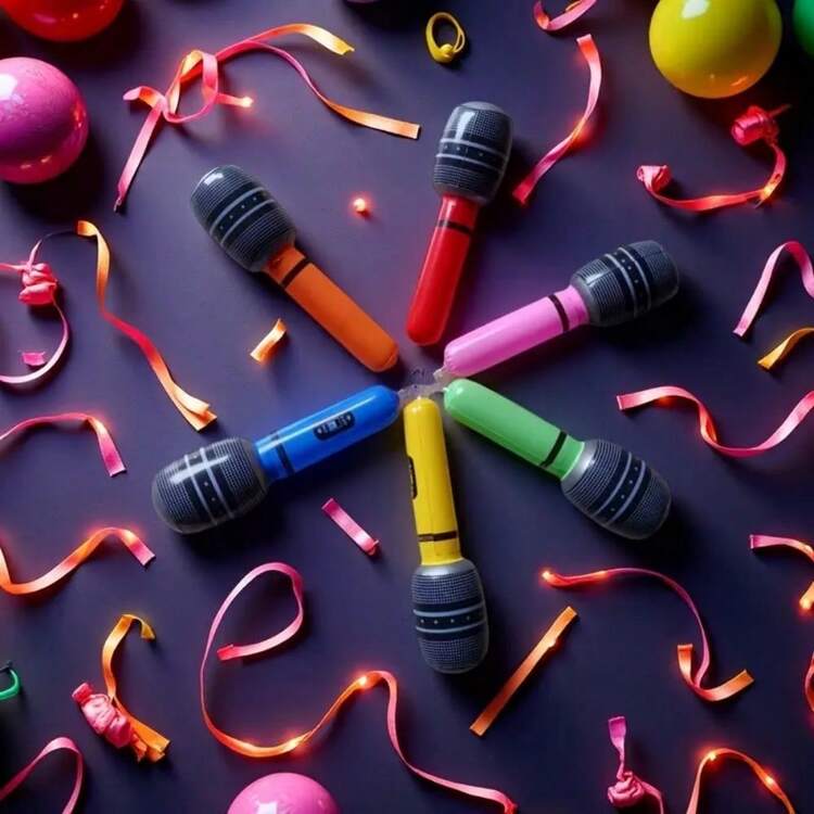 Deguisement Gonflable Enfant EUPSIIU 10 Microphones Gonflables Multicolores - Accessoires Fête Et Soirée