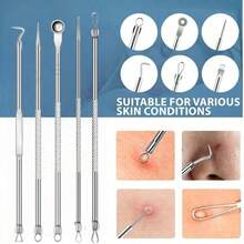 8 Pcs Of Acne Removal Tools, Blackhead Removal Tools, Acne Removal Tools, Stainless Steel Professional Grade Extraction Tools For Removing Blackheads, Whiteheads, Acne, Blemishes And Acne Sending Storage Plastic Box - Multicolor - View 7