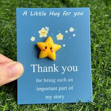 10张装迷你口袋拥抱卡片，树脂星星造型，上面写着“感谢您成为我生命中如此重要的一部分”，感恩节、新年、情人节礼物，送给老师、朋友和家人。 - 彩色 - 查看 11