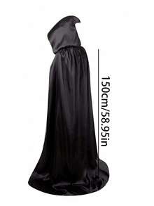 中世纪巫师长袍斗篷配尖顶帽子，神秘派对斗篷 - 适合万圣节派对装饰 - 彩色 - 查看 8